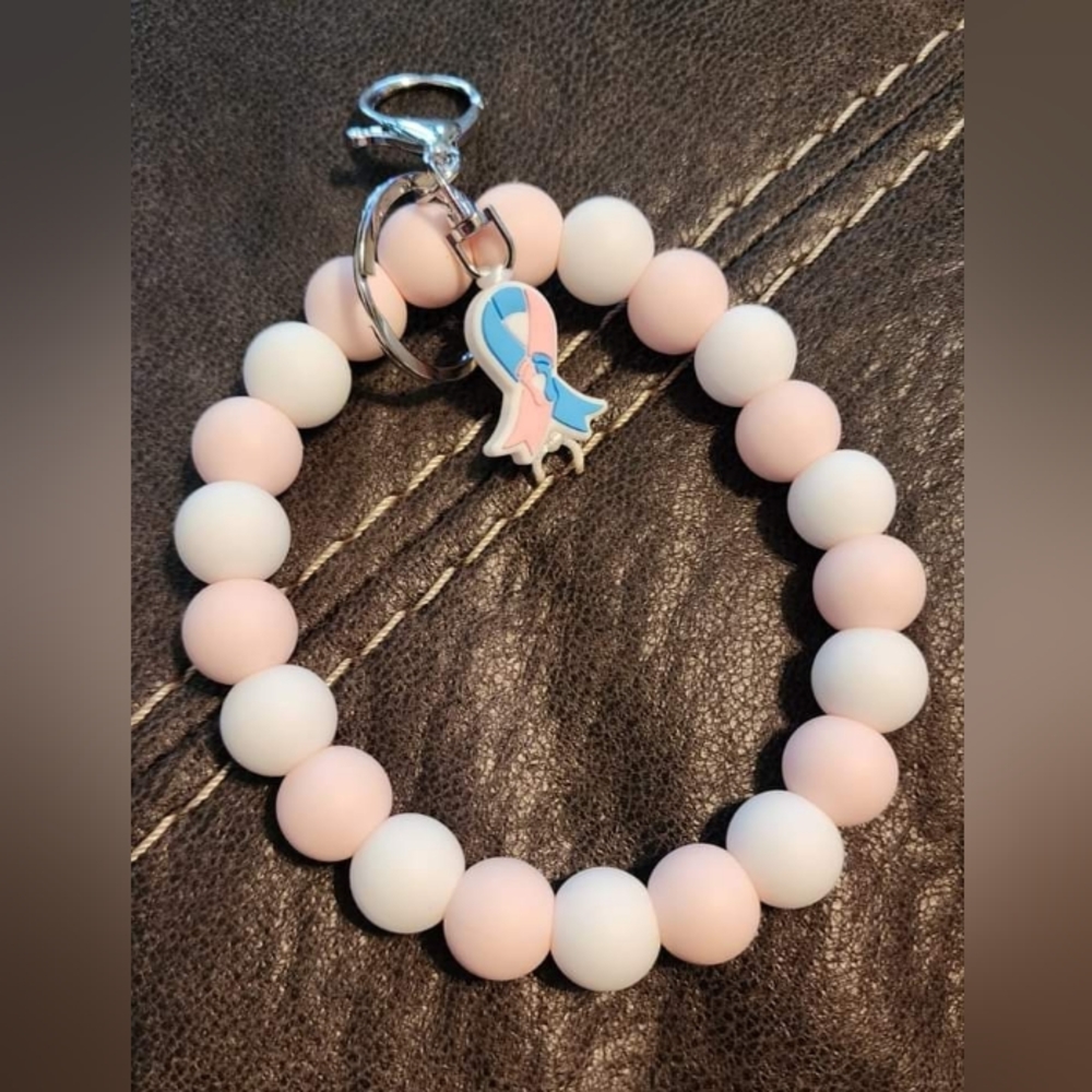 Silicone bead Keychain for Infant Loss Awareness